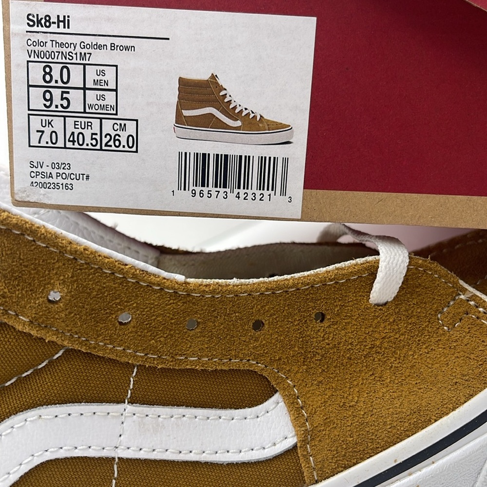 Vans Men’s High-Top Sneakers in Mustard White Sk8-Hi
Color Theory Golden Brown - Picture 16 of 16